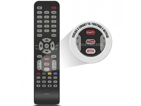 8026 CONTROLE REMOTO COMPATIVEL TV SMART TCL TOSHIBA