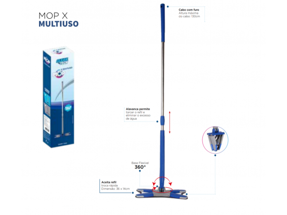 MOP ESFREGÃO X MULTIUSO CLEAN TECH CT0008