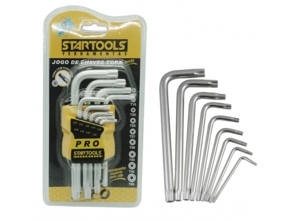 JOGO DE CHAVES TORX CURTA C/ 9 PCS STARTOOLS AR0035