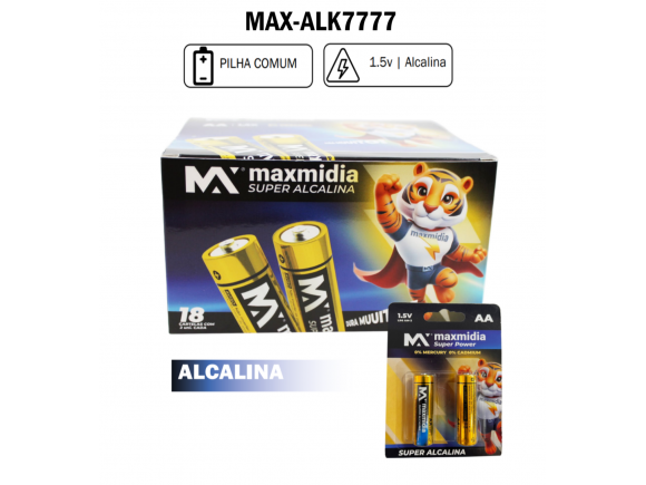 BATERIA PILHA AA ALCALINA MAXMIDIA C/2 UN. MAX-ALK7777