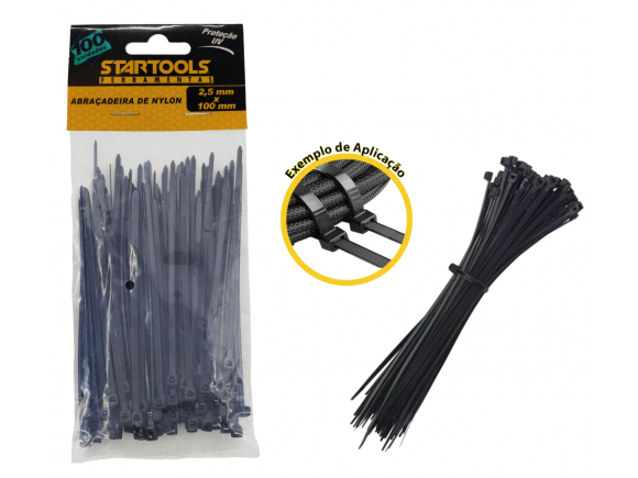 ABRAÇADEIRA DE NYLON ENFORCA GATO 2,5 X 100 MM COM 100 PCS AR0140