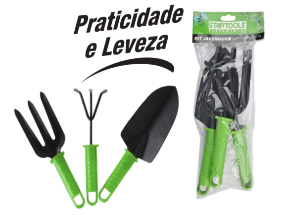 KIT JARDINAGEM COM 3 PCS STARTOOLS AR0318