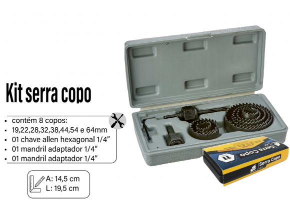 JOGO DE SERRA COPO 8 PCS BAR-315003-2