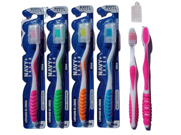 ESCOVA DENTAL MEDIA ADULTO C/12 NAVY+FRESH N+4023