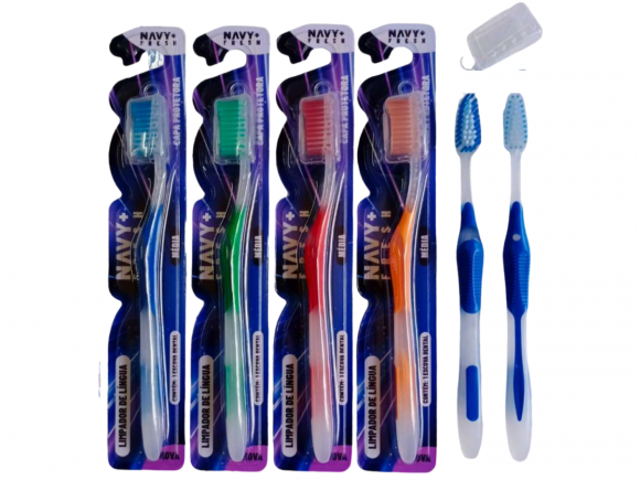 ESCOVA DENTAL MEDIA ADULTO C/12 NAVY+FRESH N+4011