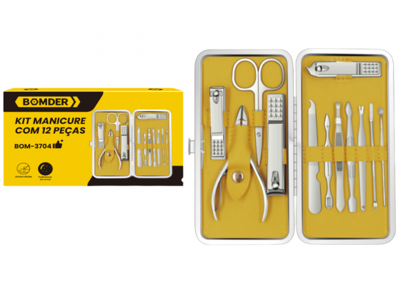 KIT MANICURE COM 12 PEÇAS BOM-370