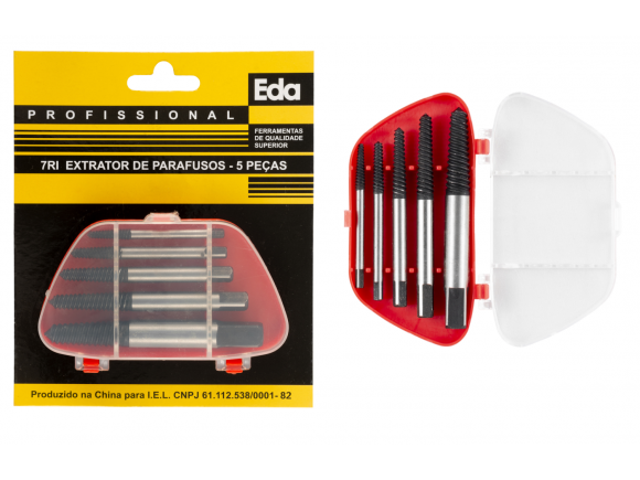 CONJUNTO DE EXTRATOR DE PARAFUSOS C/ 5 PCS EDA 7RI