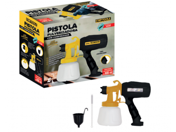 PISTOLA PULVERIZADORA COM COMPRESSOR 420W 220V  STARTOOLS AR0865