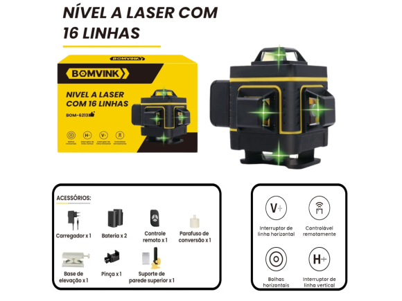 NIVEL A LASER COM 16 LINHAS BOM-6213