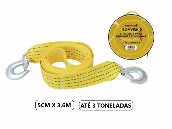 CINTA PARA REBOQUE 3 TONELADAS  5 CM X 3.6 MTS BOM-7435