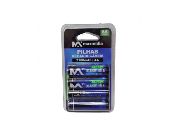  BATERIA  PILHA RECARREGAVEL C/4 2100MAH MAX-REC2345