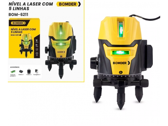 NIVEL A LASER COM 5 LINHAS BOM-6211